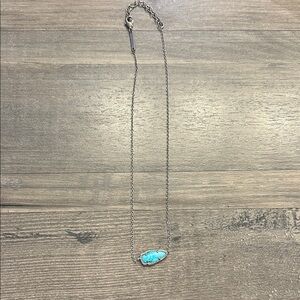 Kendra Scott Silver Necklace with Turquoise Pendant